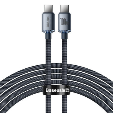 Baseus Crystal Shine Series Fast Charging Data Cable USB-C to USB-C 100W 2M - Black